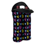 Graffiti Heart Pattern Print Double Neoprene Wine Tote