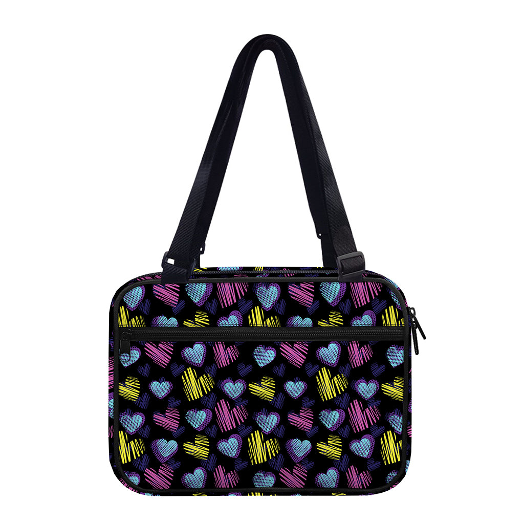Graffiti Heart Pattern Print Double Strap Bible Bag