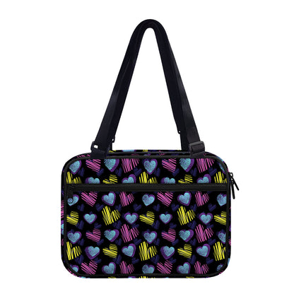 Graffiti Heart Pattern Print Double Strap Bible Bag
