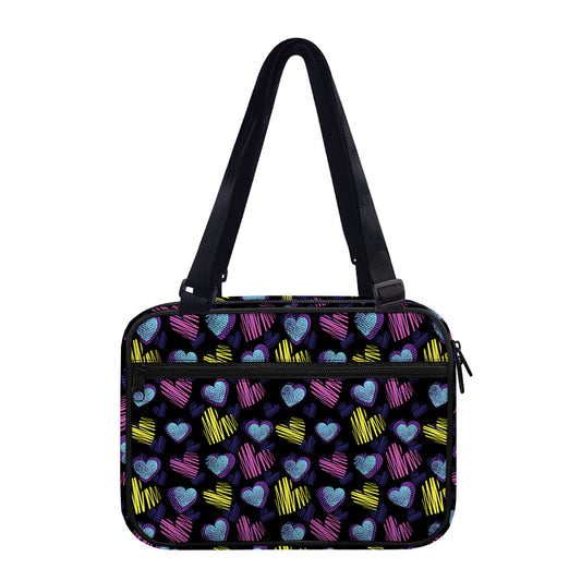Graffiti Heart Pattern Print Double Strap Bible Bag