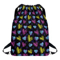 Graffiti Heart Pattern Print Drawstring Backpack
