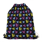 Graffiti Heart Pattern Print Drawstring Bag