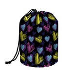 Graffiti Heart Pattern Print Drawstring Makeup Bag