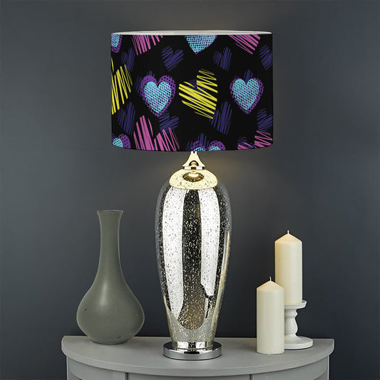 Graffiti Heart Pattern Print Drum Lamp Shade