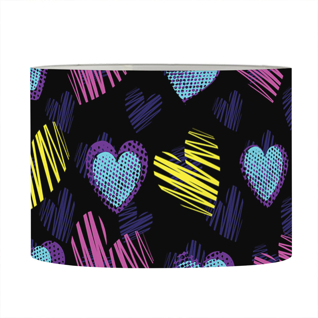 Graffiti Heart Pattern Print Drum Lamp Shade