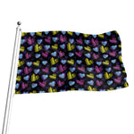 Graffiti Heart Pattern Print Flag