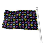 Graffiti Heart Pattern Print Flag