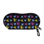 Graffiti Heart Pattern Print Glasses Case