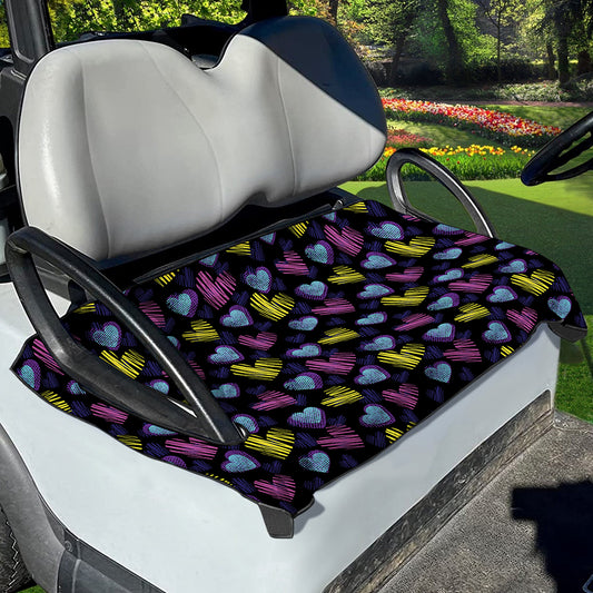 Graffiti Heart Pattern Print Golf Cart Seat Cover