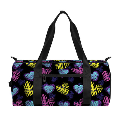 Graffiti Heart Pattern Print Gym Bag