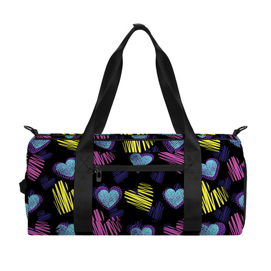 Graffiti Heart Pattern Print Gym Bag