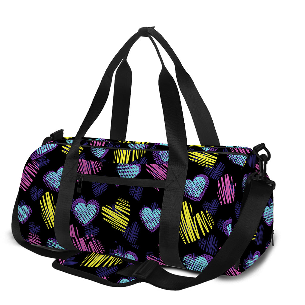 Graffiti Heart Pattern Print Gym Bag