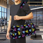 Graffiti Heart Pattern Print Gym Bag
