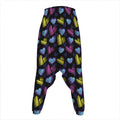 Graffiti Heart Pattern Print Hammer Pants