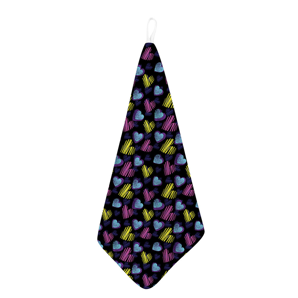Graffiti Heart Pattern Print Hand Towel