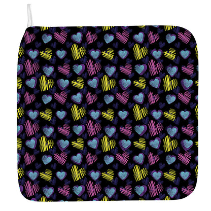 Graffiti Heart Pattern Print Hand Towel