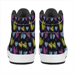 Graffiti Heart Pattern Print High Top Leather Sneakers