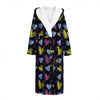 Graffiti Heart Pattern Print Hooded Bathrobe