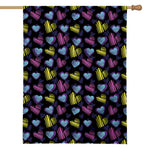 Graffiti Heart Pattern Print House Flag