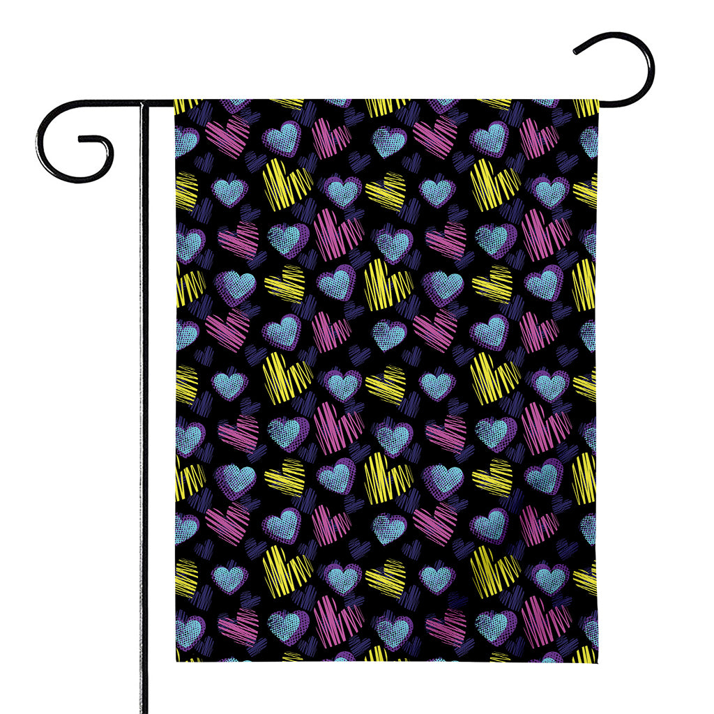 Graffiti Heart Pattern Print House Flag