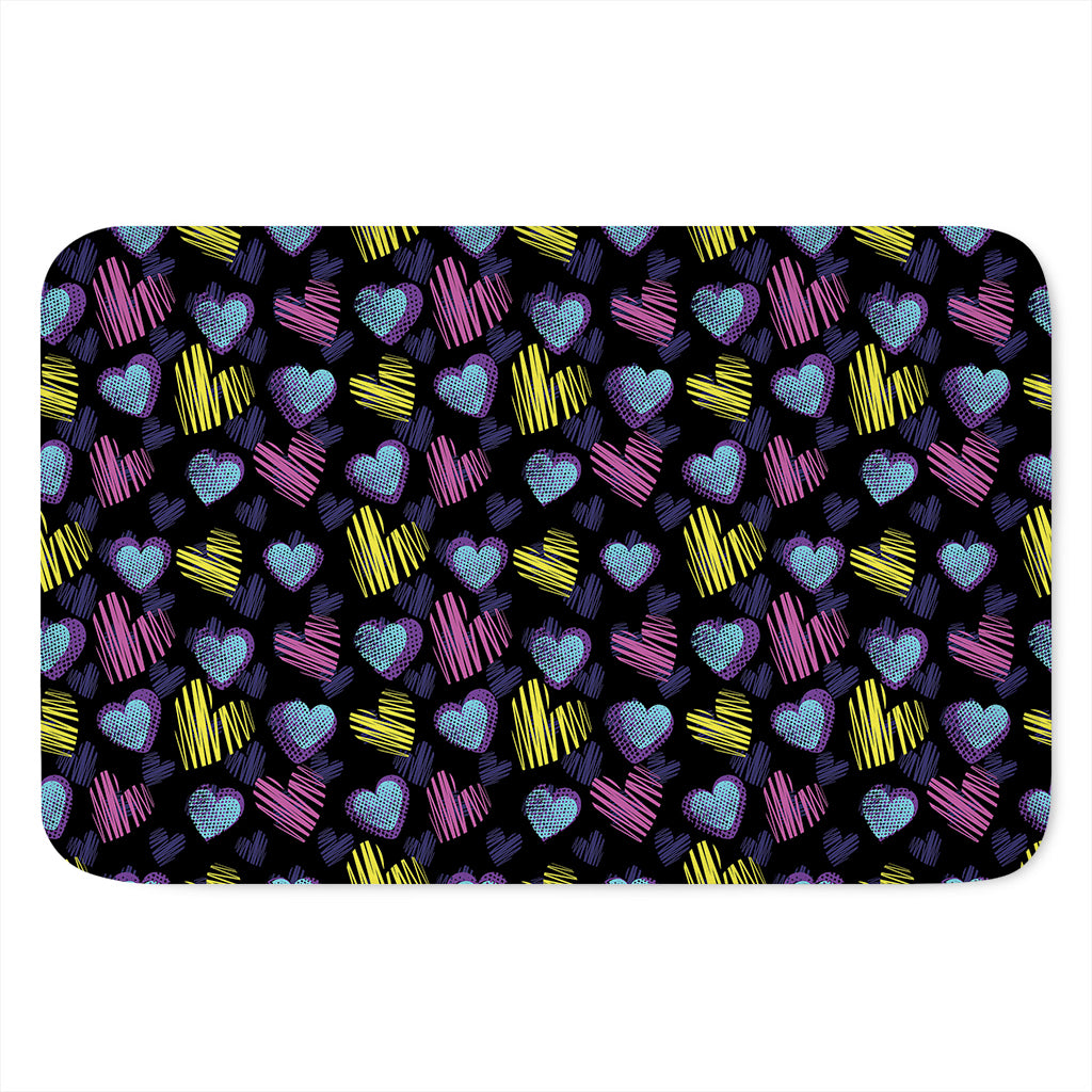 Graffiti Heart Pattern Print Indoor Door Mat