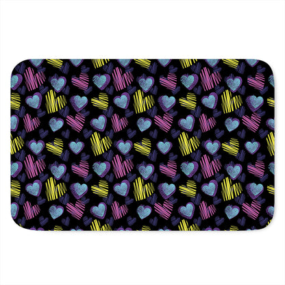 Graffiti Heart Pattern Print Indoor Door Mat