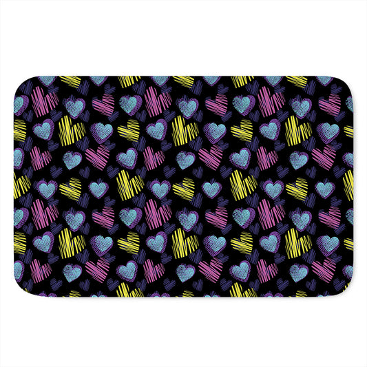 Graffiti Heart Pattern Print Indoor Door Mat