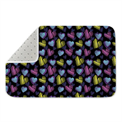 Graffiti Heart Pattern Print Indoor Door Mat