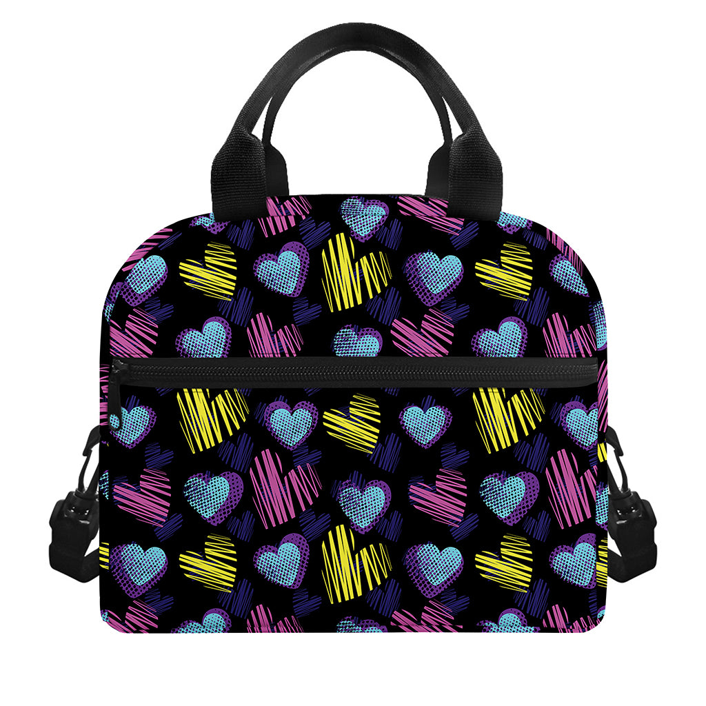 Graffiti Heart Pattern Print Insulated Lunch Bag
