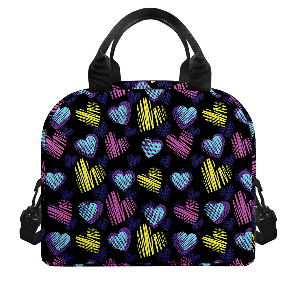 Graffiti Heart Pattern Print Insulated Lunch Bag