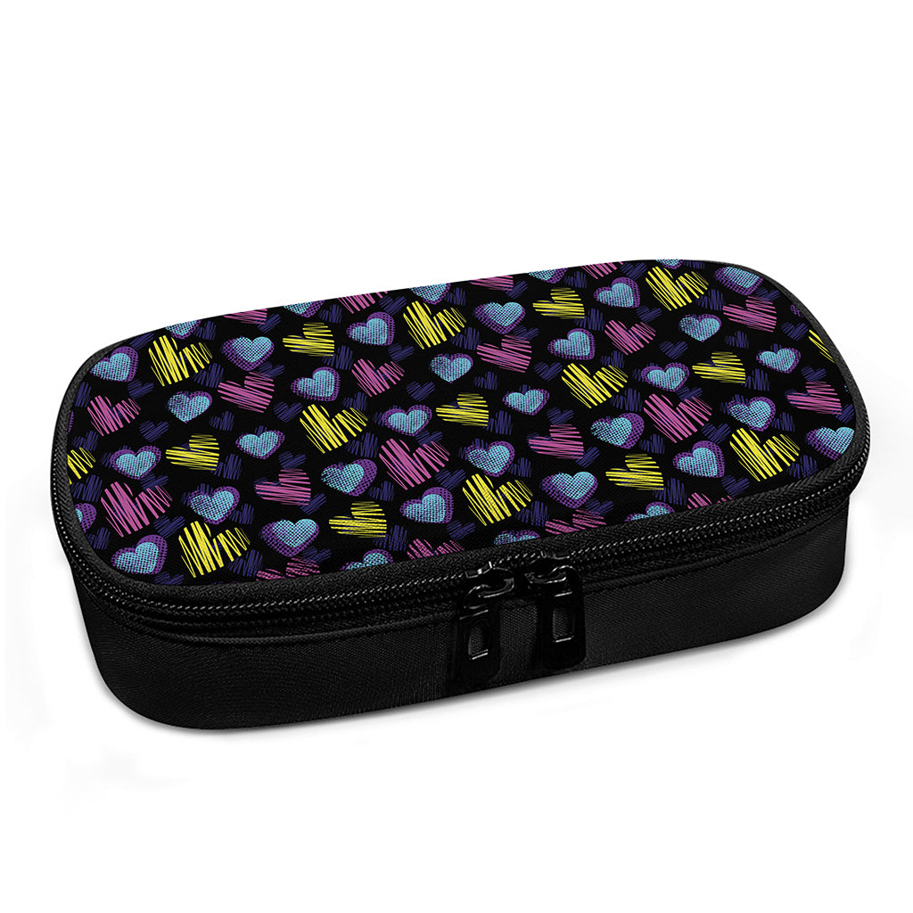 Graffiti Heart Pattern Print Insulin Cooler Travel Case