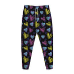 Graffiti Heart Pattern Print Jogger Pants