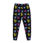 Graffiti Heart Pattern Print Jogger Pants