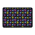 Graffiti Heart Pattern Print Kitchen Mat