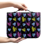 Graffiti Heart Pattern Print Leather Bible Cover