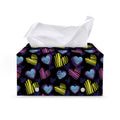 Graffiti Heart Pattern Print Leather Tissue Box Cover