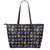 Graffiti Heart Pattern Print Leather Tote Bag