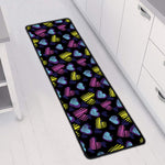 Graffiti Heart Pattern Print Long Kitchen Mat