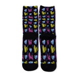 Graffiti Heart Pattern Print Long Socks