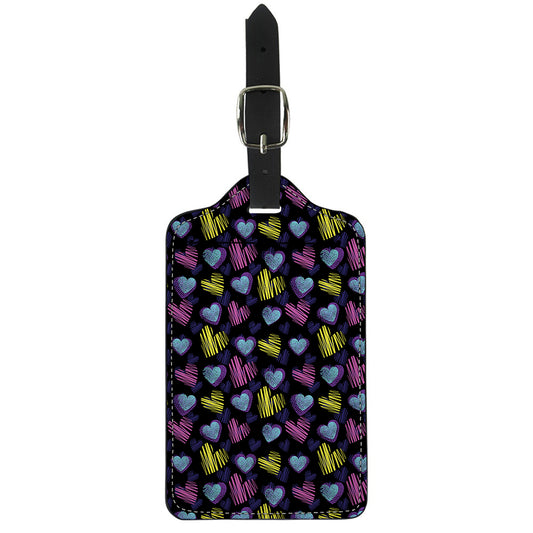 Graffiti Heart Pattern Print Luggage Tag