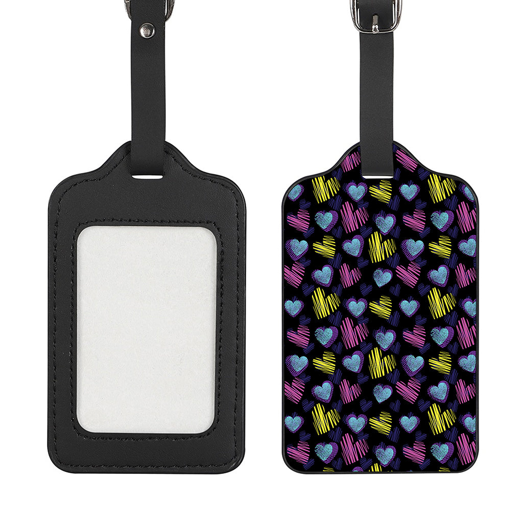 Graffiti Heart Pattern Print Luggage Tag