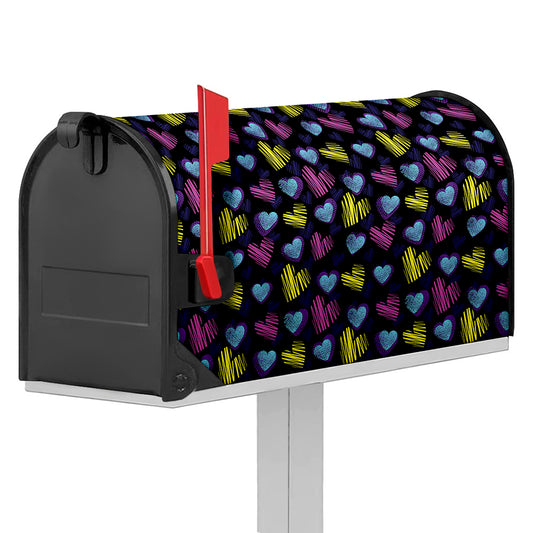 Graffiti Heart Pattern Print Mailbox Cover