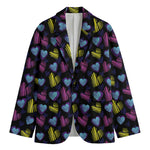 Graffiti Heart Pattern Print Men's Blazer