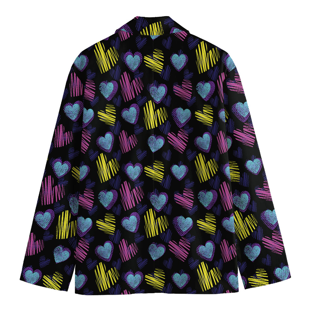 Graffiti Heart Pattern Print Men's Blazer