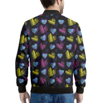 Graffiti Heart Pattern Print Men's Bomber Jacket