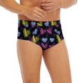 Graffiti Heart Pattern Print Men's Briefs
