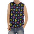 Graffiti Heart Pattern Print Men's Fitness Tank Top