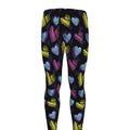 Graffiti Heart Pattern Print Men's Leggings