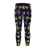 Graffiti Heart Pattern Print Men's leggings