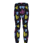 Graffiti Heart Pattern Print Men's leggings